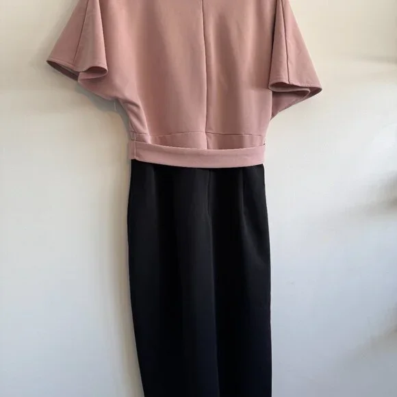 Pretty! Grace Karin Faux-Wrap Dress — Soft Pink (Size L) - Picture 5 of 6